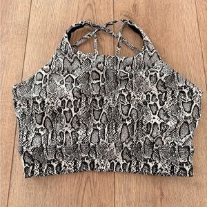 Snake Print Sports Bra- jacquard fabric